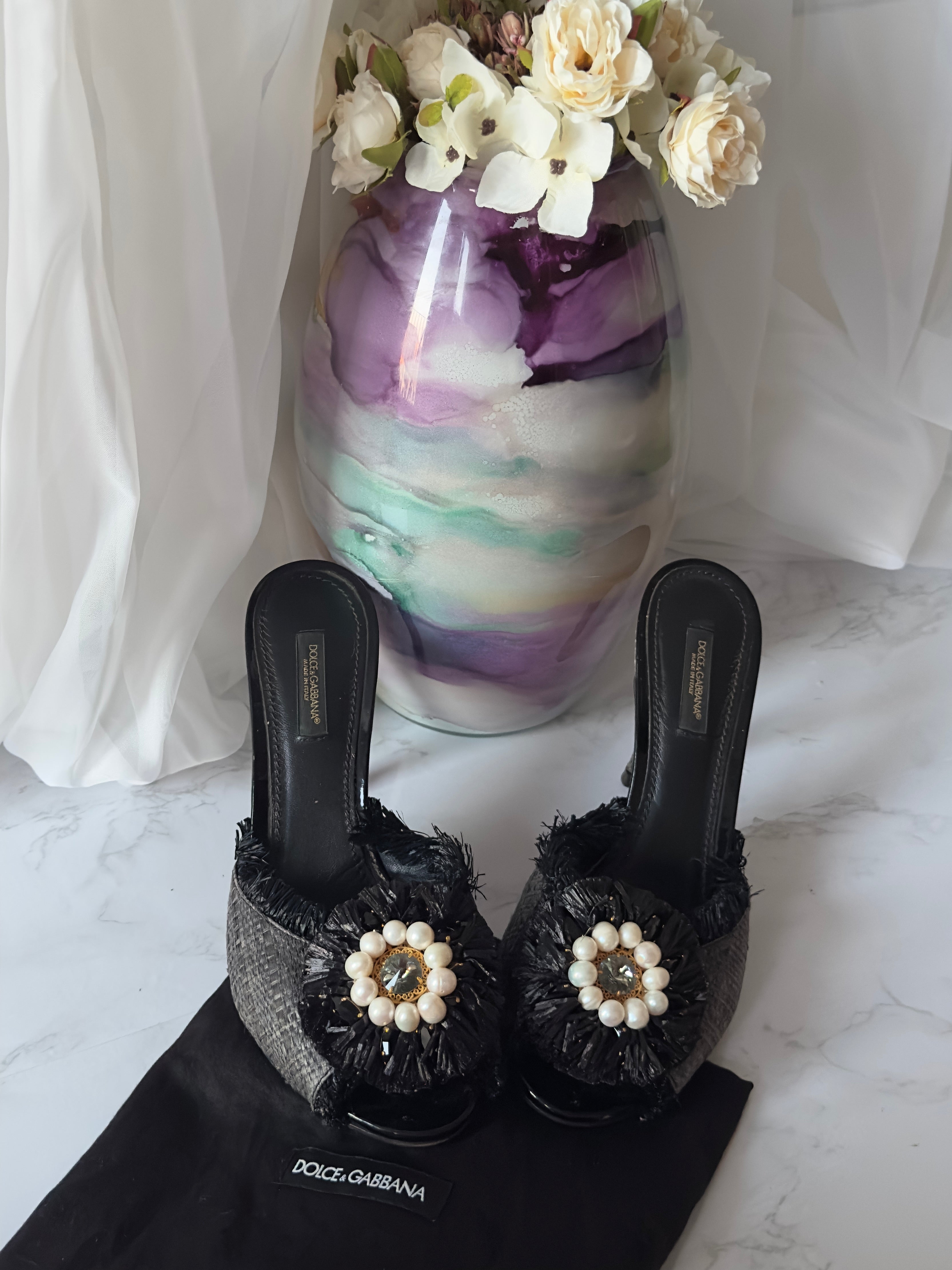 2000s Dolce & Gabbana Raffia Mules - EU38,5