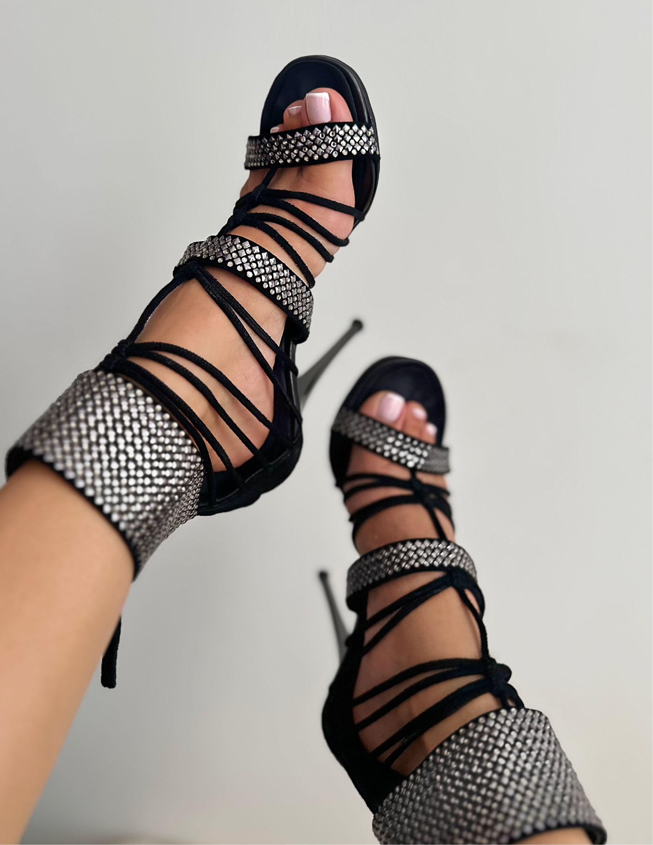 Giuseppe Zanotti x Balmain Swarovski Crystal Lace-Up Heels - EU40