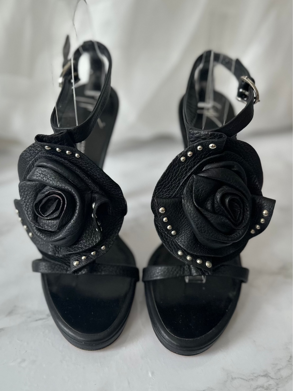 Giuseppe Zanotti Floral Studded Leather Heels - EU39,5