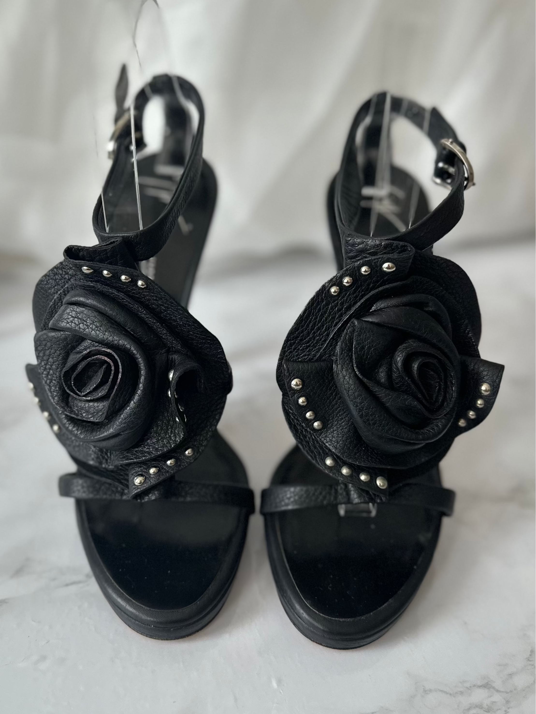 Giuseppe Zanotti Floral Studded Leather Heels - EU39,5