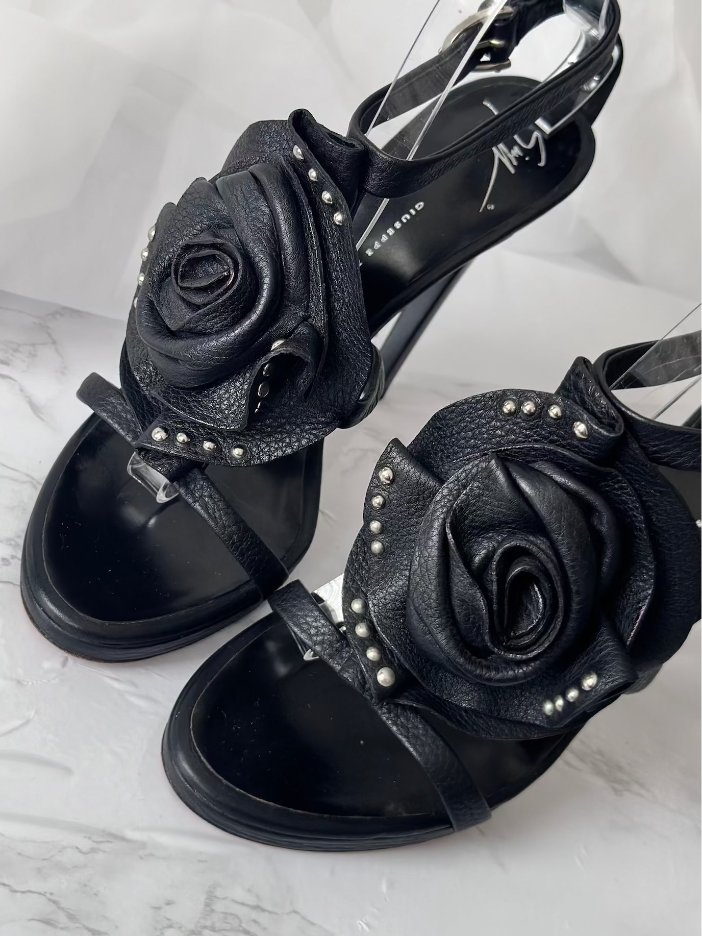 Giuseppe Zanotti Floral Studded Leather Heels - EU39,5