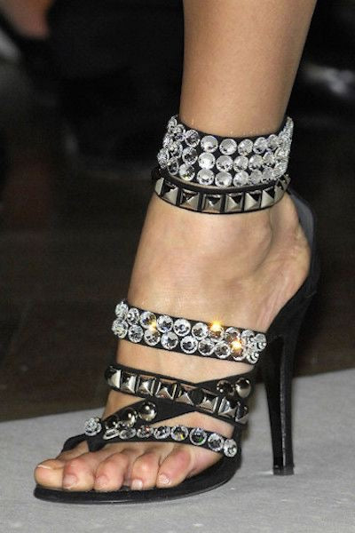 F/W2009 Balmain x Giuseppe Zanotti Studded Crystal Heels - EU38