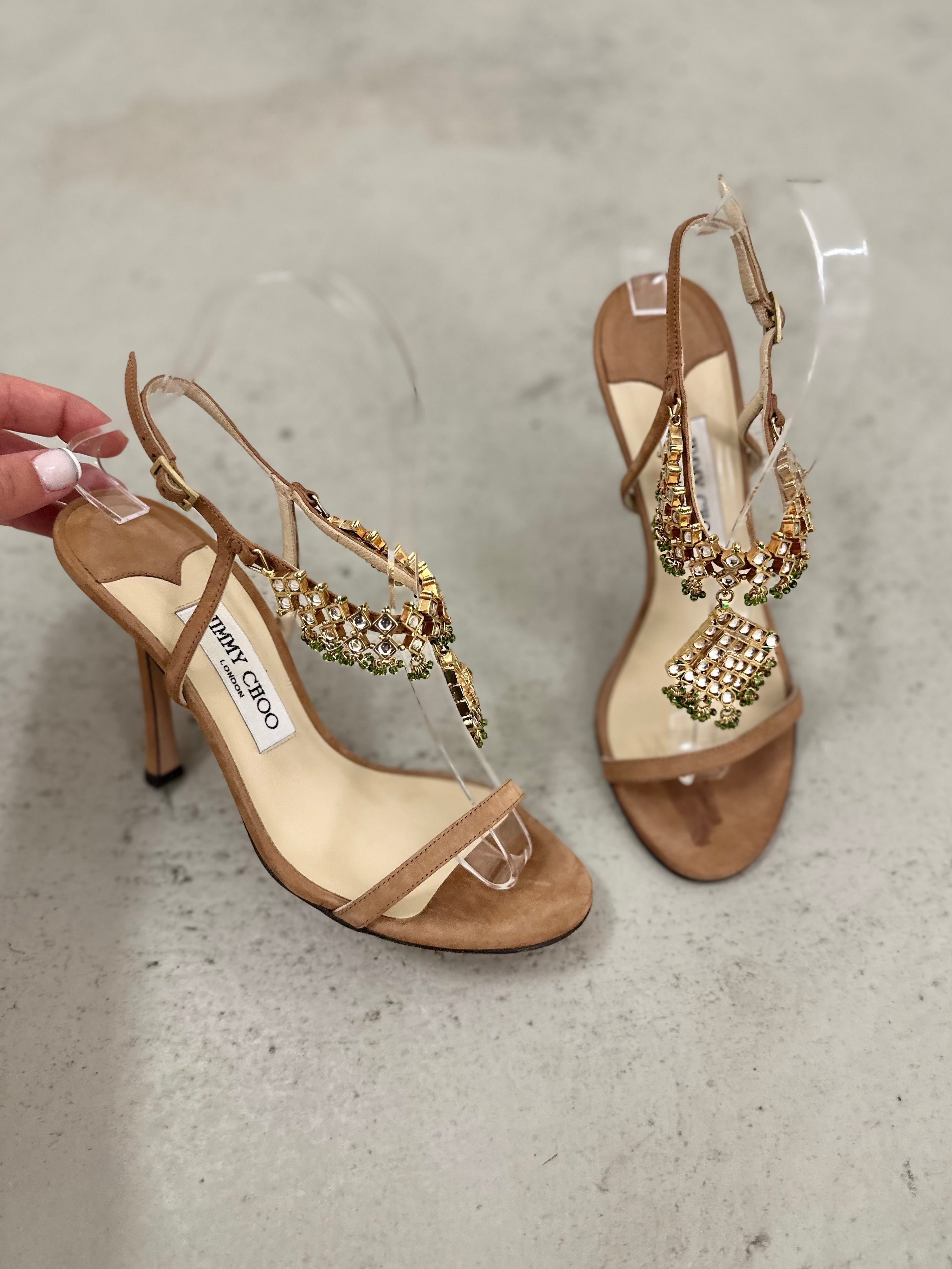 Jimmy Choo Siam Embellished Strappy Sandals - EU36,5