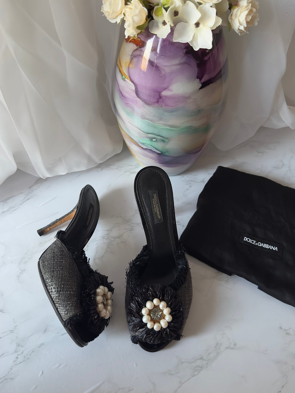 2000s Dolce & Gabbana Raffia Mules - EU38,5