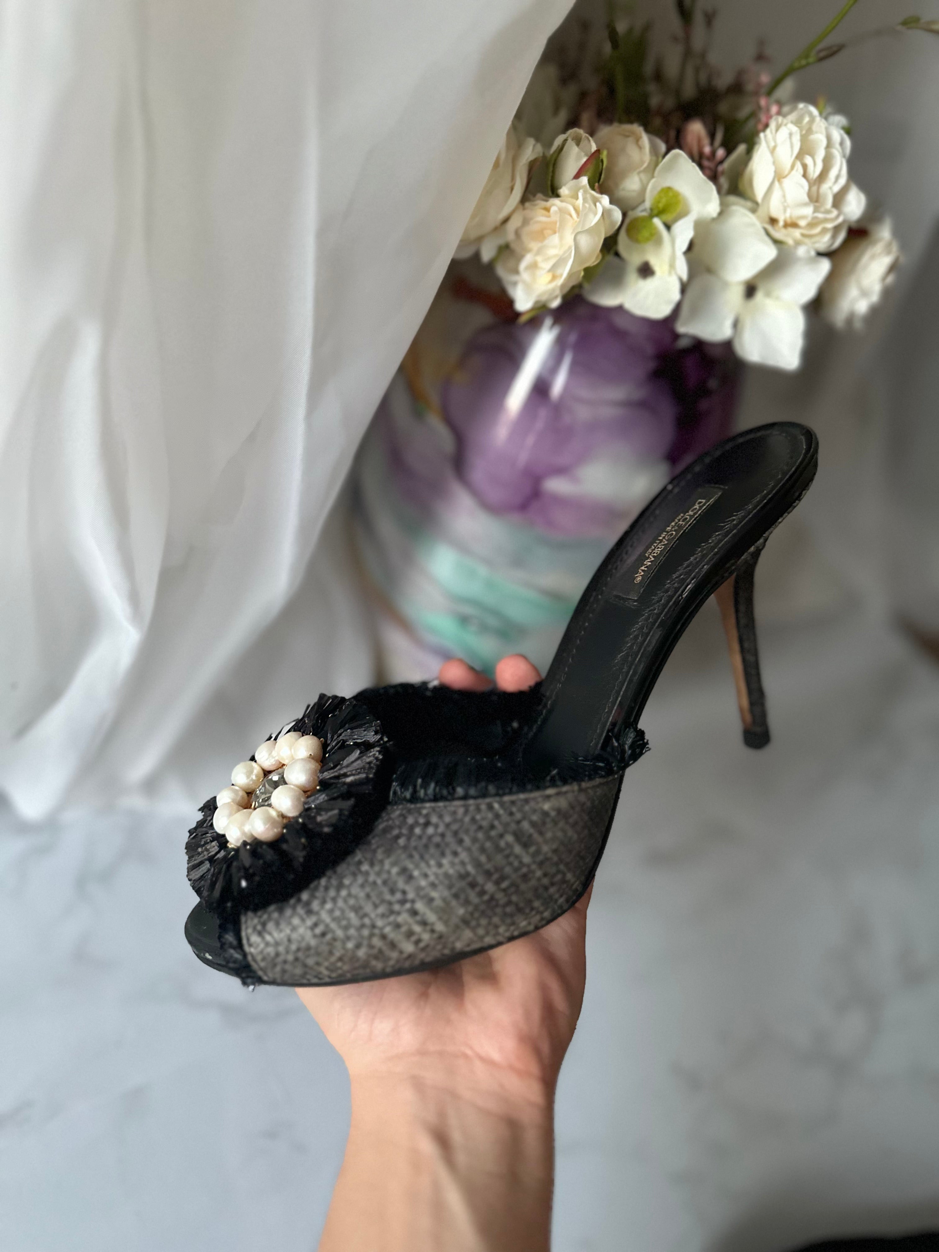2000s Dolce & Gabbana Raffia Mules - EU38,5