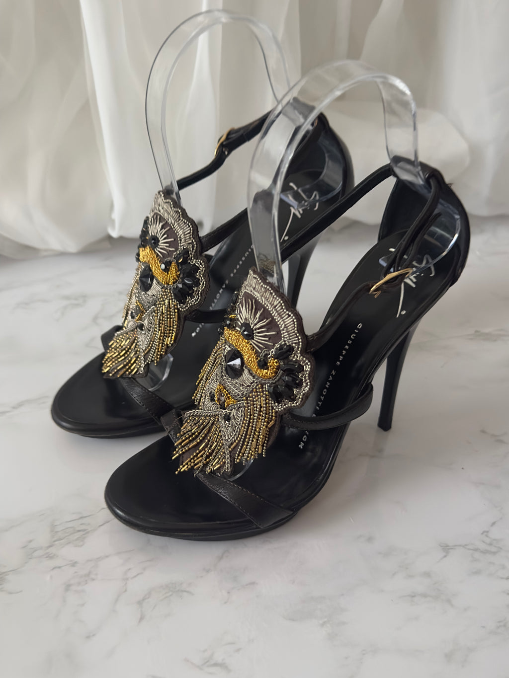 Rare Giuseppe Zanotti Beaded Strappy Sandals - EU36