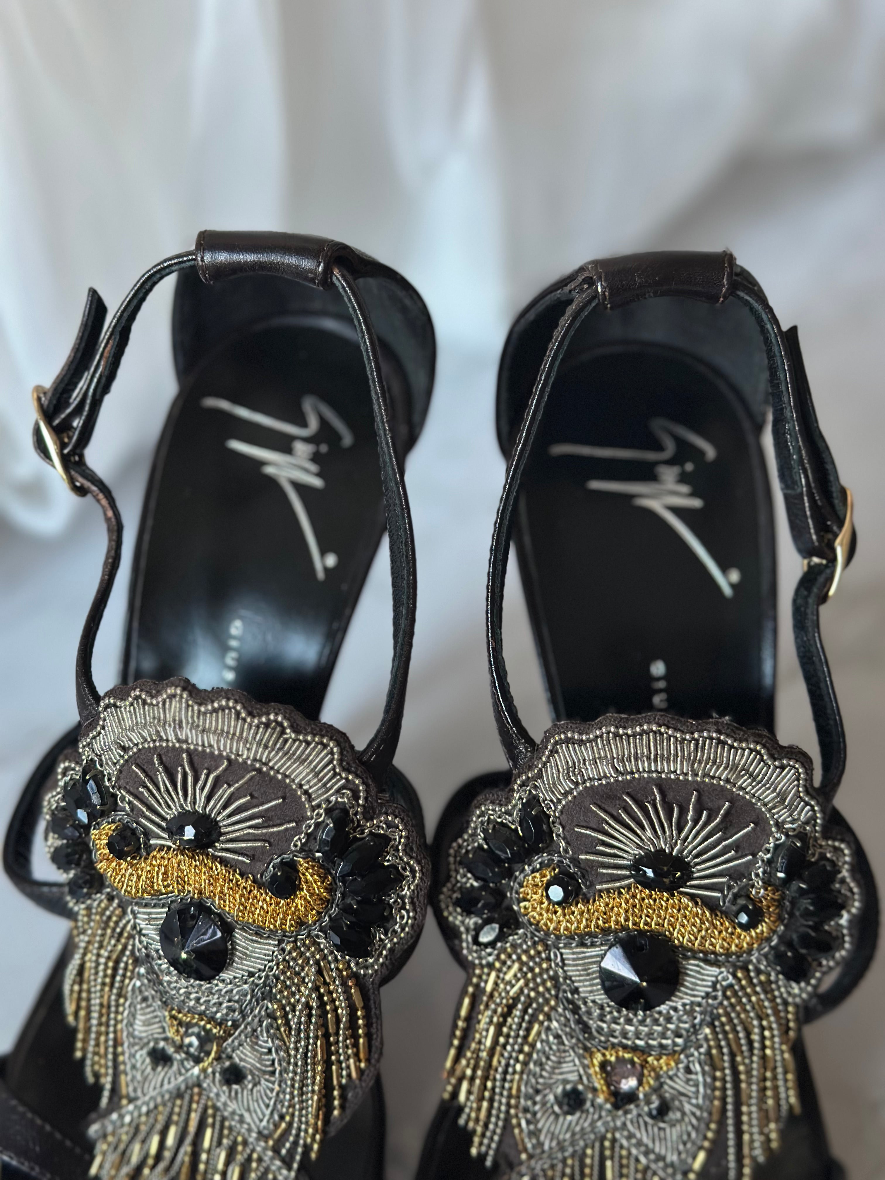 Rare Giuseppe Zanotti Beaded Strappy Sandals - EU36