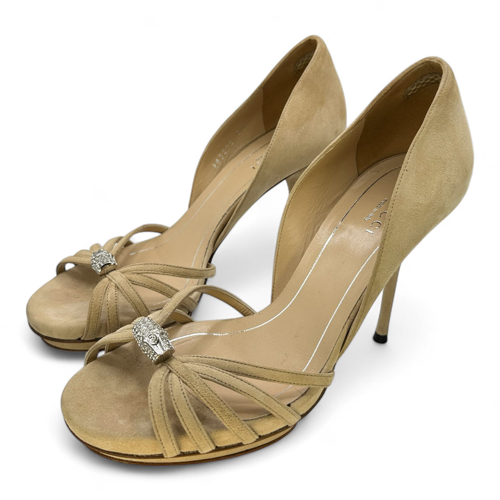 Gucci Suede Knot Heels