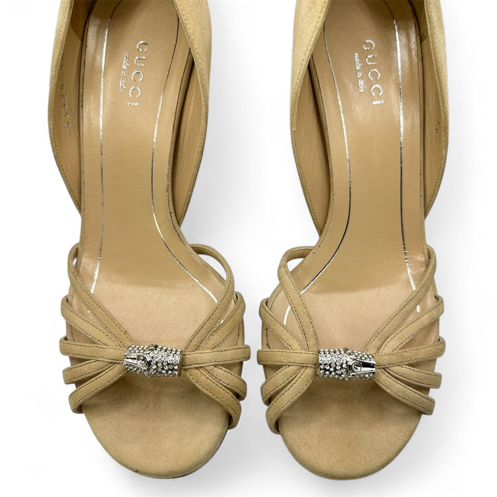 Gucci Suede Knot Heels