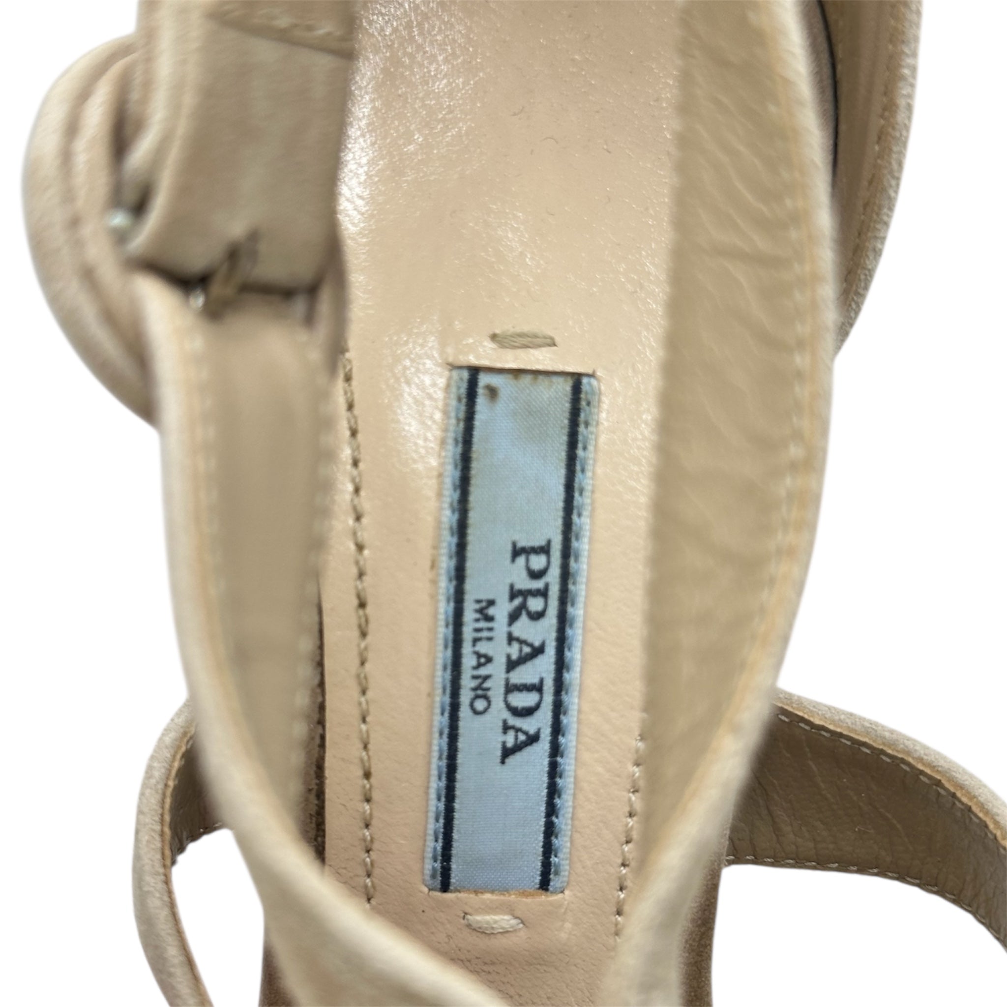 Prada Suede Cutout Platform Sandals