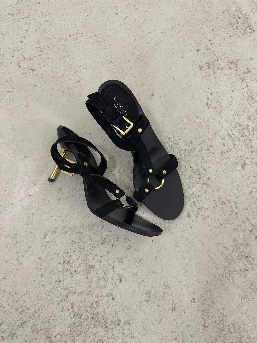 2000s Gucci by Tom Ford Gold-Hardware Strappy Sandals - EU39