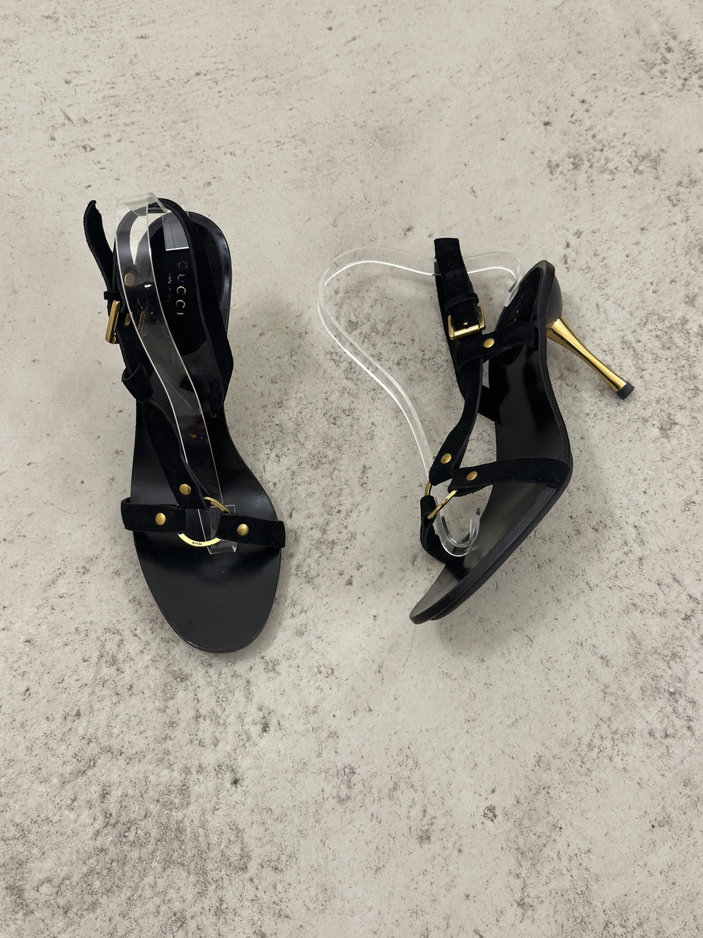 2000s Gucci by Tom Ford Gold-Hardware Strappy Sandals - EU39